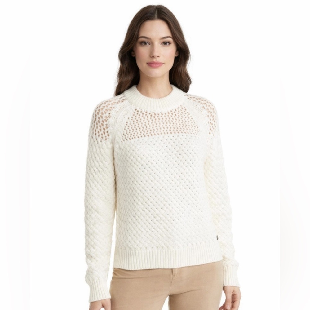Ted Baker ivory Hawick basket stich sweater size 2 small US small size 2 preppy